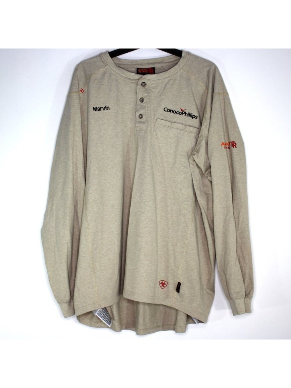 Ariat FR Mens XL Fire Flame Resistant Henley Long Sleeve T-Shirt M1138